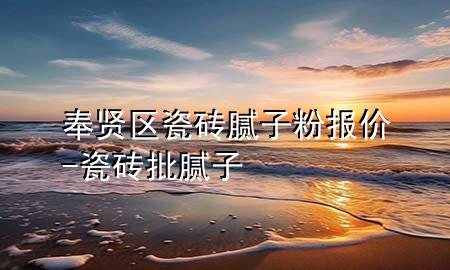奉贤区瓷砖腻子粉报价-瓷砖批腻子