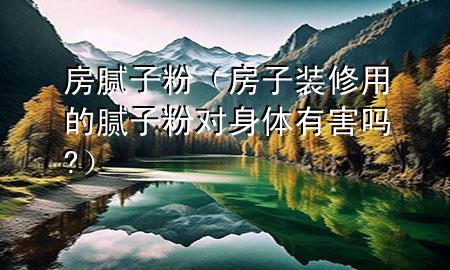房腻子粉（房子装修用的腻子粉对身体有害吗?）