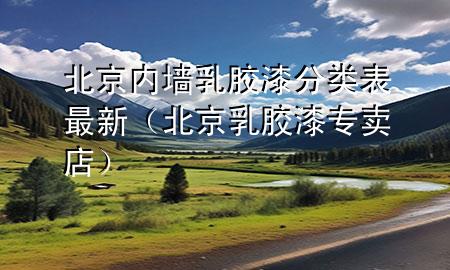 北京内墙乳胶漆分类表最新（北京乳胶漆专卖店）