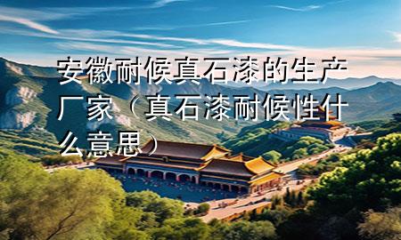 安徽耐候真石漆的生产厂家（真石漆耐候性什么意思）