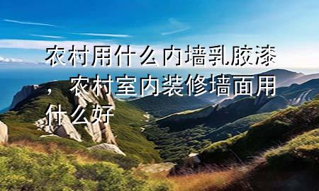 农村用什么内墙乳胶漆，农村室内装修墙面用什么好