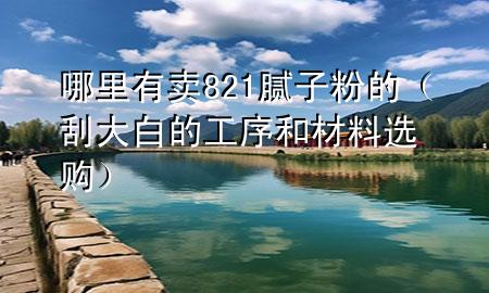 哪里有卖821腻子粉的（刮大白的工序和材料选购）