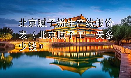 北京腻子粉生产线报价表（北京腻子工一天多少钱）