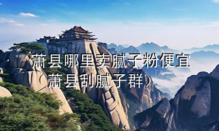 萧县哪里卖腻子粉便宜（萧县刮腻子群）