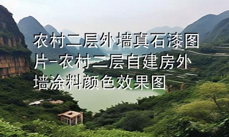 农村二层外墙真石漆图片-农村二层自建房外墙涂料颜色效果图