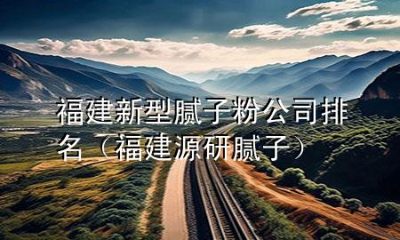 福建新型腻子粉公司排名（福建源研腻子）