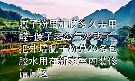 腻子粉里加胶多久去甲醛-傻子老公气死我了把外墙腻子粉兑20多包胶水用在新家室内装修请问这...