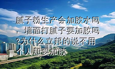 腻子粉生产会加胶水吗，墙面打腻子要加胶吗?为什么立邦的说不用个人却要加胶