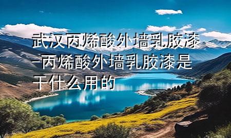 武汉丙烯酸外墙乳胶漆-丙烯酸外墙乳胶漆是干什么用的