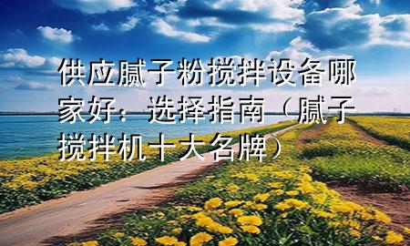供应腻子粉搅拌设备哪家好：选择指南（腻子搅拌机十大名牌）