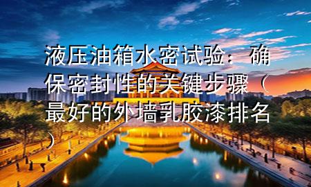 液压油箱水密试验：确保密封性的关键步骤（最好的外墙乳胶漆排名）