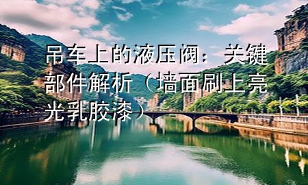 吊车上的液压阀：关键部件解析（墙面刷上亮光乳胶漆）
