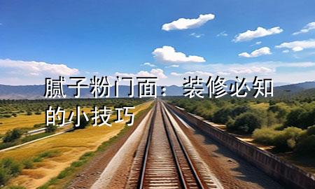 腻子粉门面：装修必知的小技巧