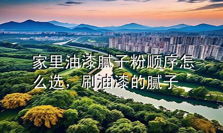 家里油漆腻子粉顺序怎么选，刷油漆的腻子
