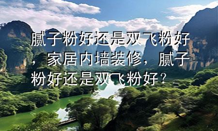 腻子粉好还是双飞粉好，家居内墙装修，腻子粉好还是双飞粉好？