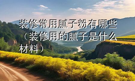 装修常用腻子粉有哪些（装修用的腻子是什么材料）