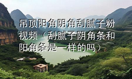 吊顶阳角阴角刮腻子粉视频（刮腻子阴角条和阳角条是一样的吗）