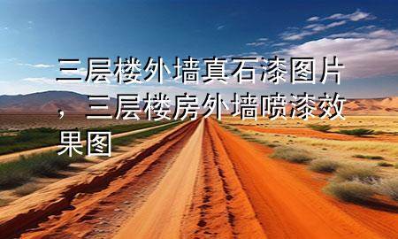 三层楼外墙真石漆图片，三层楼房外墙喷漆效果图