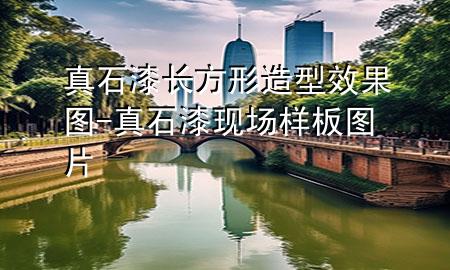 真石漆长方形造型效果图-真石漆现场样板图片